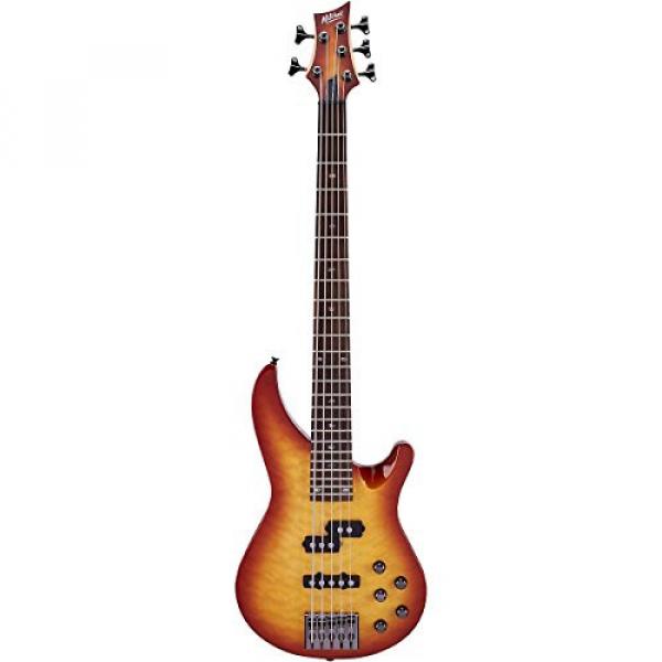 Mitchell MB305 5-String Modern Rock Bass with Active EQ Honey Burst #3 image