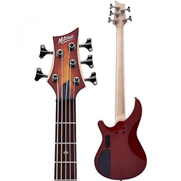 Mitchell MB305 5-String Modern Rock Bass with Active EQ Honey Burst #4 image