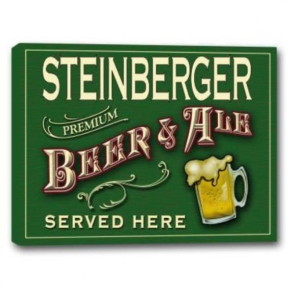 STEINBERGER Beer &amp; Ale Stretched Canvas Sign - 16&quot; x 20&quot; #1 image