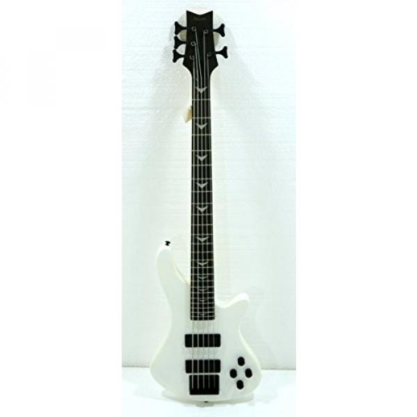 5 String Electric Bass, Fretted, Matte White Polish #1 image