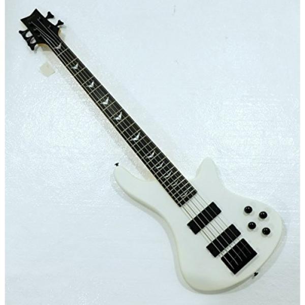 5 String Electric Bass, Fretted, Matte White Polish #5 image