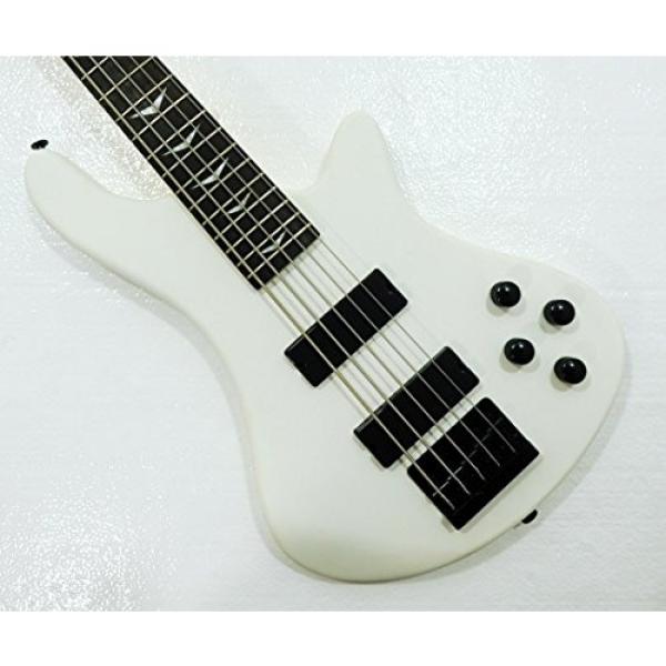 5 String Electric Bass, Fretted, Matte White Polish #6 image