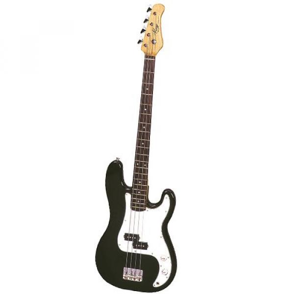 It&rsquo;s All About the Bass Pack - Black Kay Electric Bass Guitar Medium Scale w/Blue String Winder &amp; Black Strap #2 image