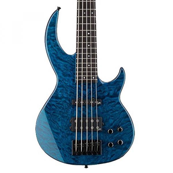 ESP LBB1005QMBLKAQ-KIT-1 Bunny Brunel Signature Series BB-1005 QM 5-String Electric Bass, Black Aqua #2 image