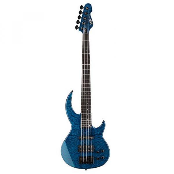 ESP LBB1005QMBLKAQ-KIT-1 Bunny Brunel Signature Series BB-1005 QM 5-String Electric Bass, Black Aqua #4 image