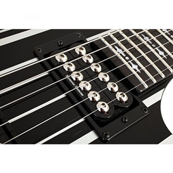 Schecter Guitar Research Synyster Gates Custom Electric Guitar - Black with Silver Pinstripes #4 image