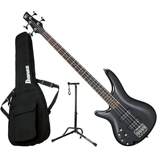 Ibanez SR300EL IPT LEFT HANDED 4 String Iron Pewter Electric Bass Guitar with Gig Bag and Stand #1 image