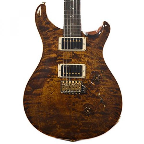 PRS CME Wood Library Custom 24 10 Top Quilt Black Gold w/Pattern Regular Neck #1 image