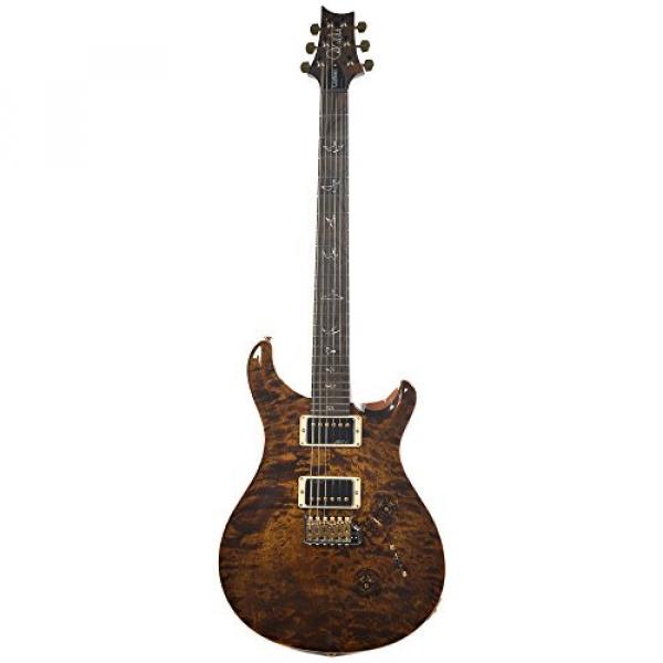 PRS CME Wood Library Custom 24 10 Top Quilt Black Gold w/Pattern Regular Neck #4 image
