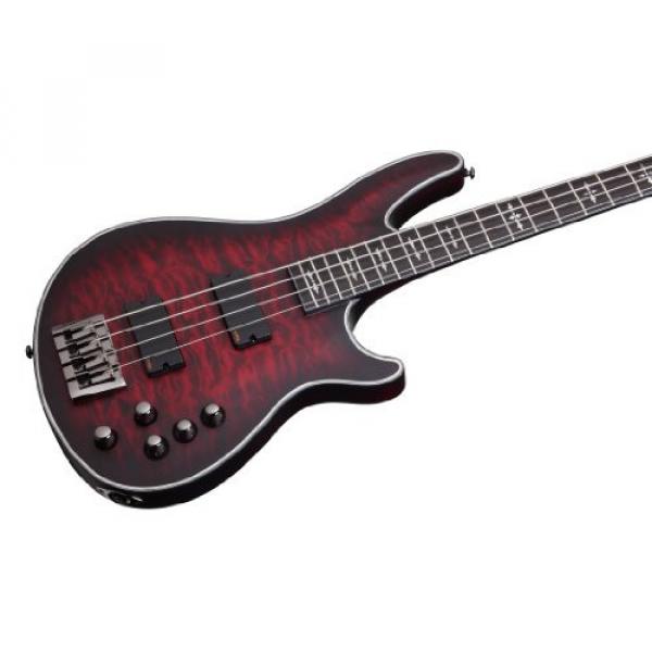 Schecter Hellraiser Extreme-4 4-String Bass Guitar, Crimson Red Burst Satin #3 image
