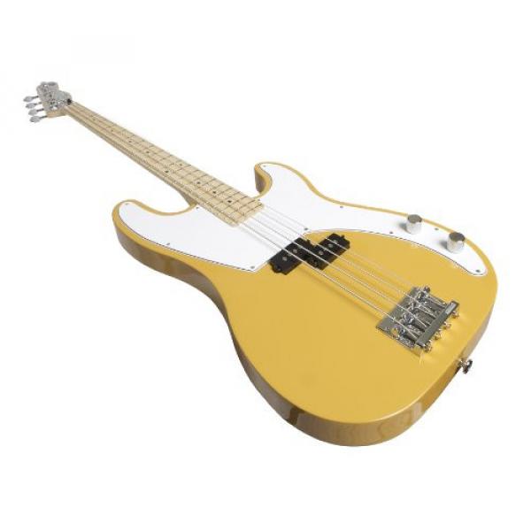Normandy Guitars ALCB-SB-MPL 4-String Bass Guitar with Maple Fretboard, Schoolbus Yellow #1 image