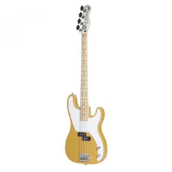 Normandy Guitars ALCB-SB-MPL 4-String Bass Guitar with Maple Fretboard, Schoolbus Yellow #2 image