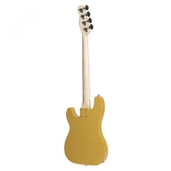 Normandy Guitars ALCB-SB-MPL 4-String Bass Guitar with Maple Fretboard, Schoolbus Yellow #3 image