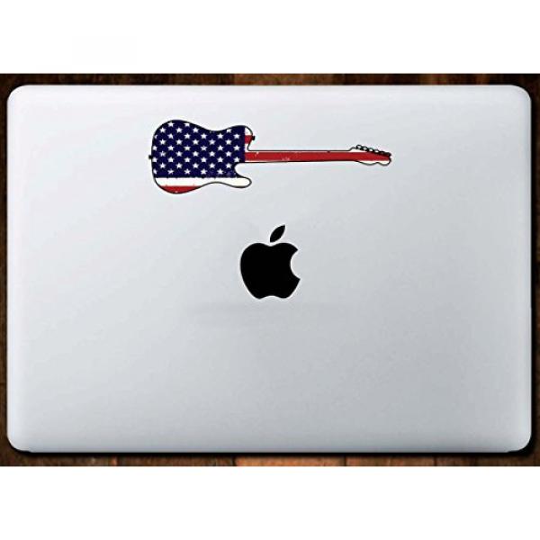 GUITAR American Flag Music Vinyl Decal - Great for Truck Window Car Bumper Sticker - Perfect Music Teacher , Fan or Band Member Gift, Made in the USA #2 image