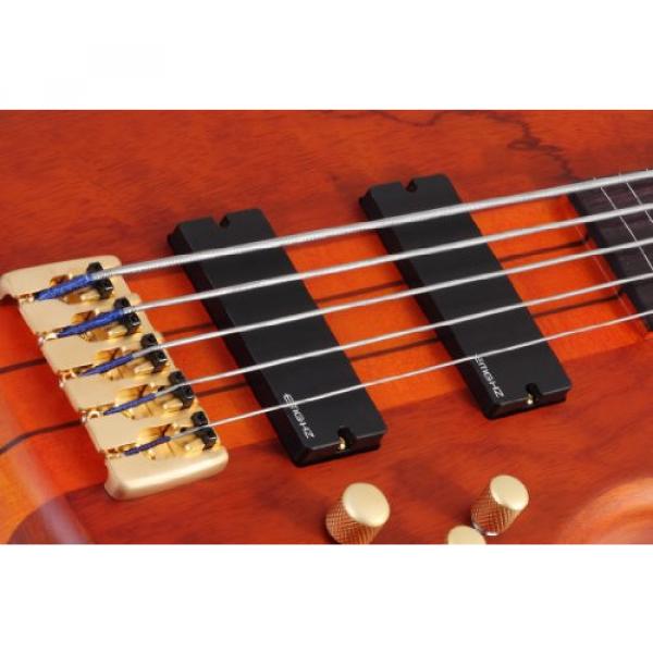 Schecter Stiletto Studio-5 Fretless Electric Bass (5 String, Honey Satin) #2 image