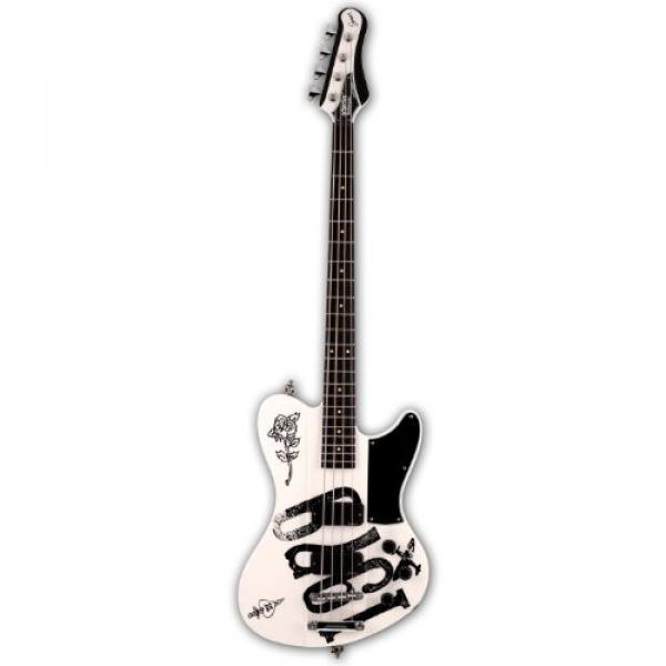 Schecter Simon Gallup UltraBass 4-String Bass Guitar, Black/White #1 image