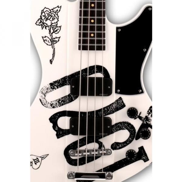 Schecter Simon Gallup UltraBass 4-String Bass Guitar, Black/White #3 image