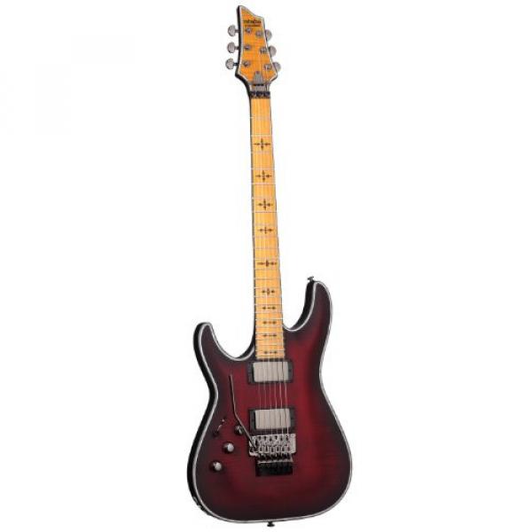 Schecter Hellraiser C-1FR Extreme Left Handed 6-String Electric Guitar, Crimson Red Burst Satin #1 image