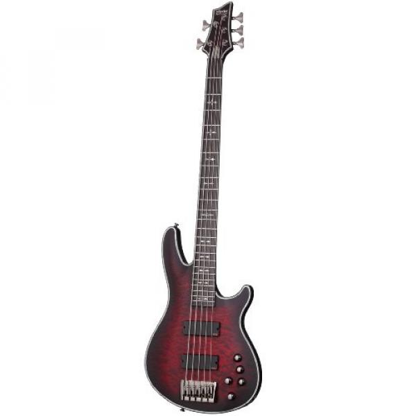 Schecter Hellraiser Extreme-5 5-String Bass Guitar, Crimson Red Burst Satin #1 image