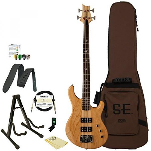 GoDpsMusic KR4NA PRS SE Kingfisher Bass Guitar Natural with Gig Bag, ChromaCast Stand, Tuner, Cable, Picks, Strap and Cloth #1 image