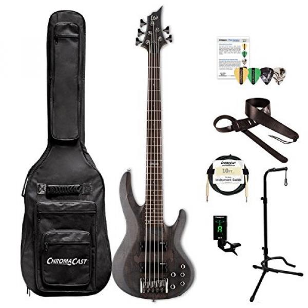 ESP LB205SMSTBLKS-KIT-1 B Series B-205SM 5-String Electric Bass Guitar, See Thru Black Satin #1 image