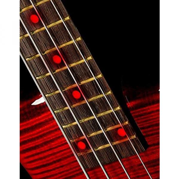 Warwick Custom Shop Corvette $$ Bass, Burgundy Red High Polish, AAAAA Flame, Fretboard LEDs #7 image