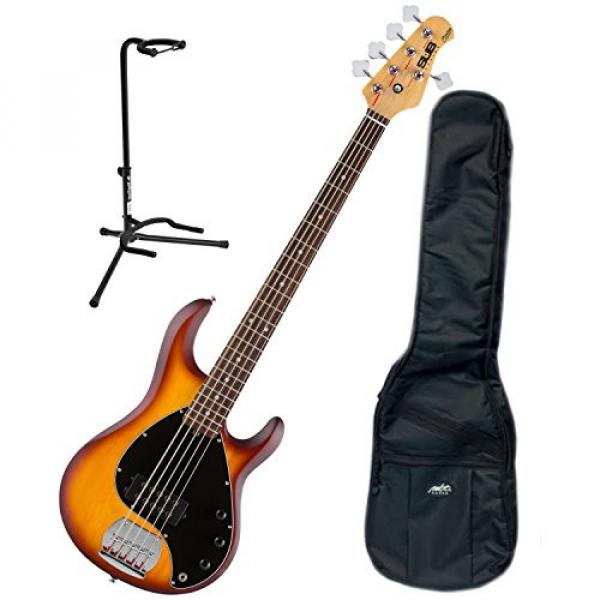 Sterling by Music Man RAY5-HBS/R 5 String Electric Bass Honeyburst Satin w/ Gig Bag and Stand #1 image
