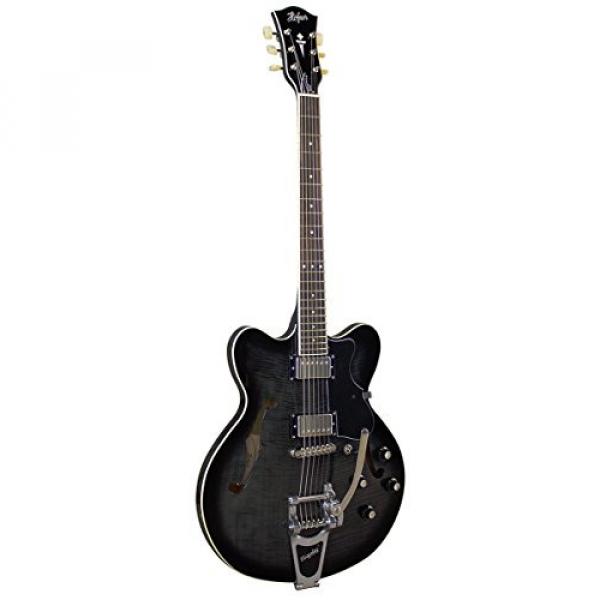 Hofner HOF-HCT-VTH-D-TBK Verythin Deluxe CT Electric Guitar, Transparent Black #2 image