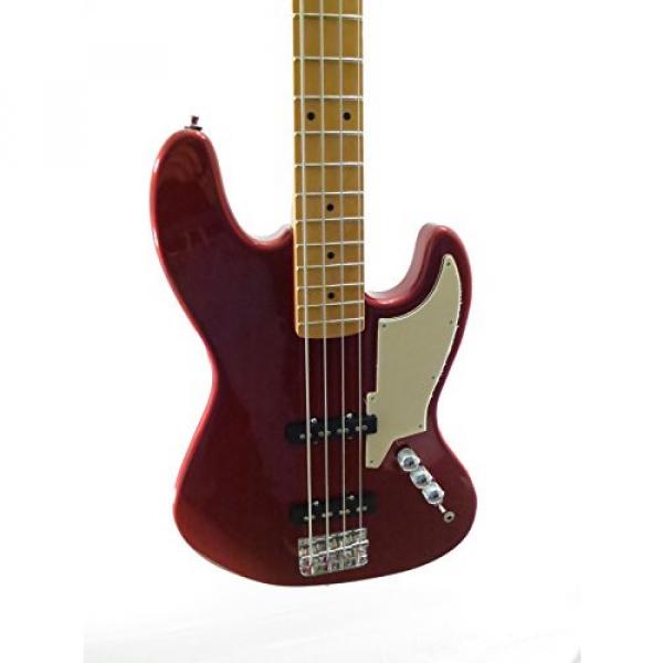 Effin Guitars model EJB/MRD Vintage Look Metallic Red Jazz Style Bass Guitar #3 image