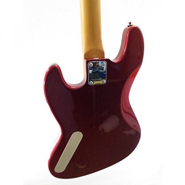 Effin Guitars model EJB/MRD Vintage Look Metallic Red Jazz Style Bass Guitar #6 image