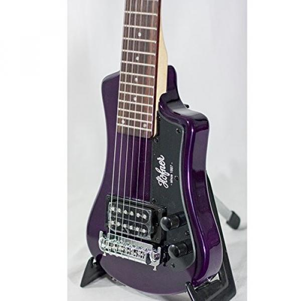 Hofner Shorty Guitar - Purple Limited Edition Travel Electric Guitar w/ Full Sized Neck &amp; Gigbag #2 image