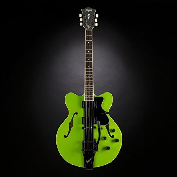 Hofner Contemporary Special Edition Verythin Guitar - Metallic Green with Black Stripes w/Bigsby Tremolo #2 image