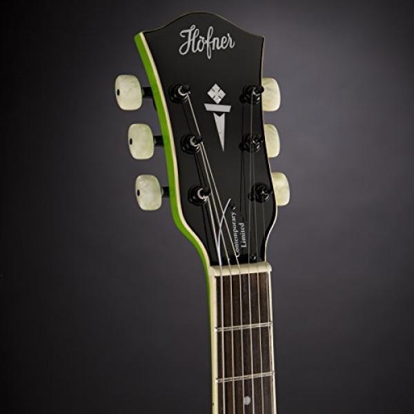 Hofner Contemporary Special Edition Verythin Guitar - Metallic Green with Black Stripes w/Bigsby Tremolo #4 image