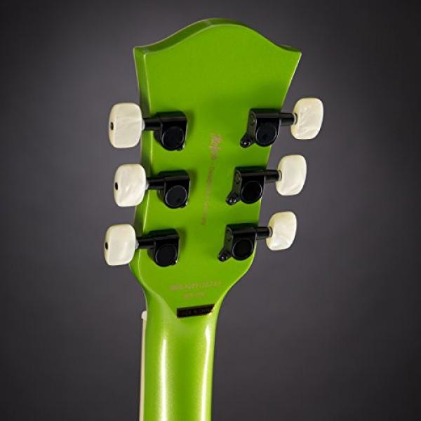 Hofner Contemporary Special Edition Verythin Guitar - Metallic Green with Black Stripes w/Bigsby Tremolo #5 image