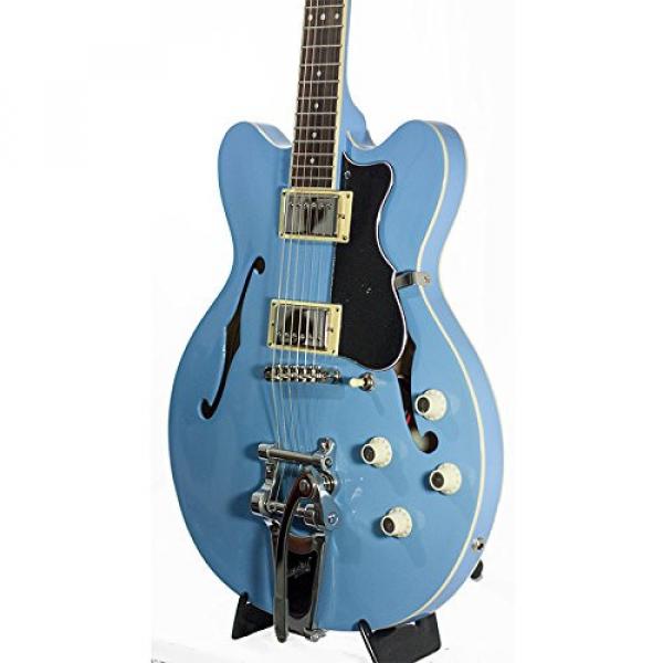 Hofner Verythin Limited Edition Contemporary Series Powder Blue 6-String Electric Guitar w/ Bigsby #4 image