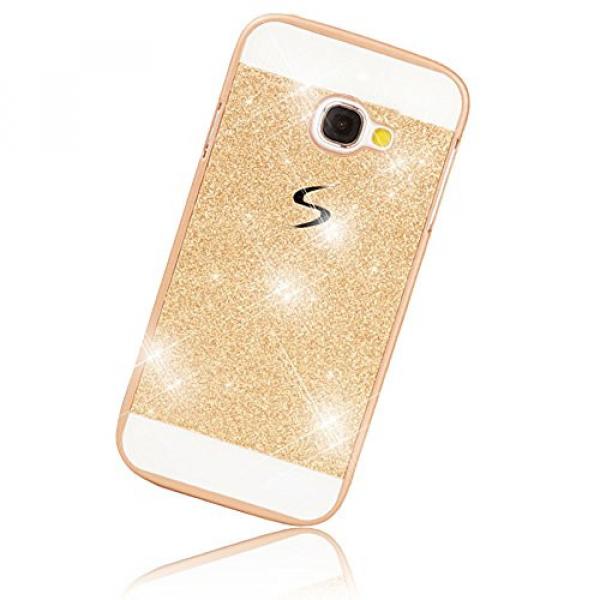 Galaxy A5 2016 Case,Sunroyal Hand Made AntidustLuxury Shiny Bling Lightweight PC Case with Crystal Sparkly Rhinestone Protective Cover for Samsung Galaxy A5 2016 SM-A510F,Gold #1 image