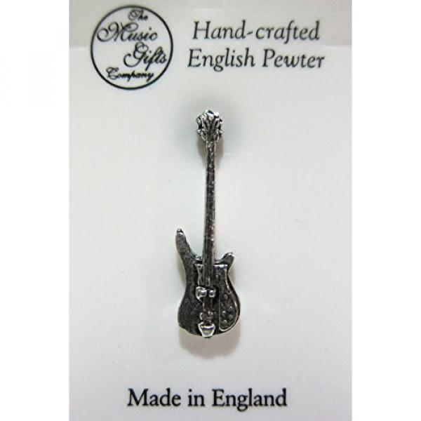 Handcrafted Pewter Pin - Bass Guitar #1 image