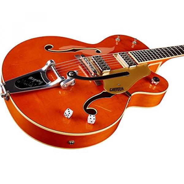 Gretsch Professional Collection G6120SSLVO Brian Setzer Nashville Electric Guitar with Case, 22 Frets, U Neck, Ebony Fretboard, Passive Pickup, Vintage Orange Lacquer #4 image
