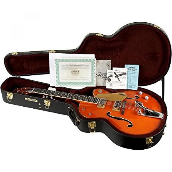 Gretsch Professional Collection G6120SSLVO Brian Setzer Nashville Electric Guitar with Case, 22 Frets, U Neck, Ebony Fretboard, Passive Pickup, Vintage Orange Lacquer #6 image