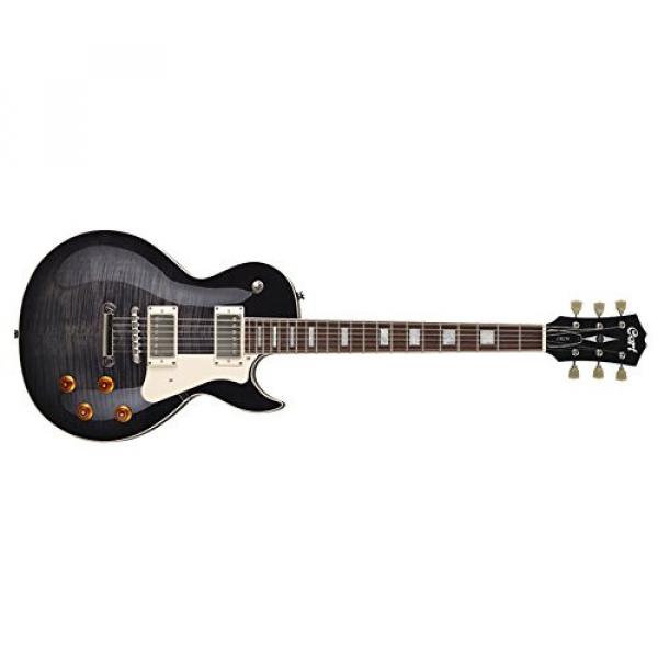 Cort CR250TBK Classic Rock Series Electric Guitar Arched Flamed Maple Top, Trans Black #1 image