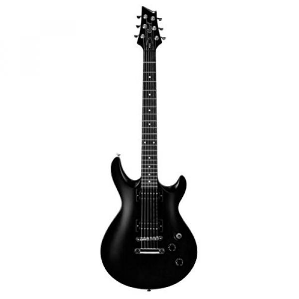 Cort M200BK M Series Double Cutaway Electric Guitar Carved Top, Black #1 image