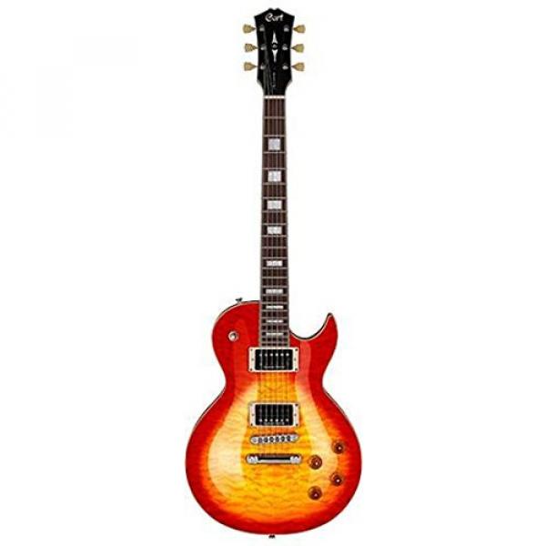 Cort CR-CUSTOMCRS Classic Rock Series Single Cutaway Electric Guitar Quilted Maple Top, Cherry Red Sunburst #1 image