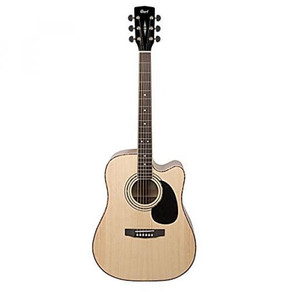 Cort AD880NS Standard Dreadnought Guitar Spruce Top, Tiger Acrylic Rosette, Natural Satin #1 image