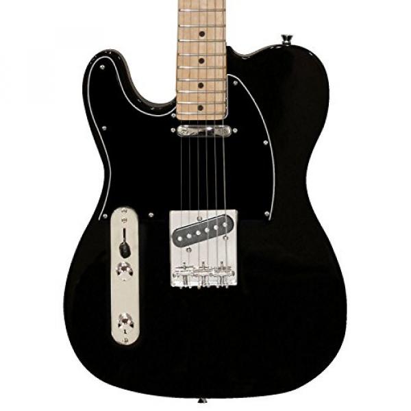 Sawtooth Classic ET 50 Ash Body Left Handed Electric Guitar Black w/Black pickguard, Case, Cable, Picks, Strap and Tuner #2 image