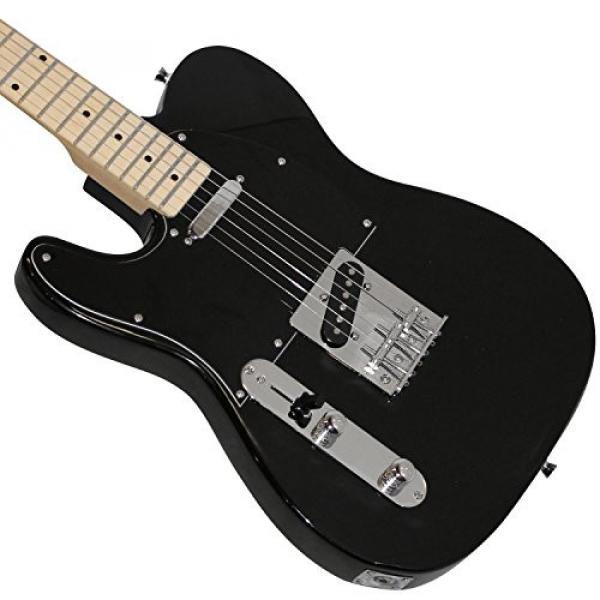 Sawtooth Classic ET 50 Ash Body Left Handed Electric Guitar Black w/Black pickguard, Case, Cable, Picks, Strap and Tuner #6 image