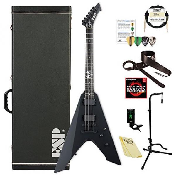 ESP EVULTUREBLKS James Hetfield Signature Vulture Electric Guitar, Black Satin #1 image
