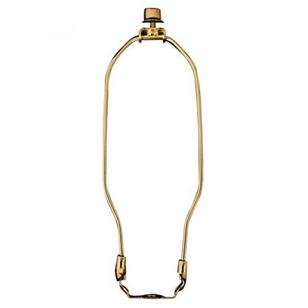 Royal Designs 10&quot; Heavy Duty Lamp Harp, Finial and Lamp Harp Holder Set, Polished Brass, More Sizes Available (HA-1001-10BR-1) #1 image