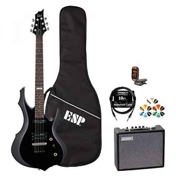ESP F JB-F10KIT-BLK-KIT-5 Electric Guitar with Tuner, Picks, ESP Gig Bag, Cable and Guitar Amp - Black #1 image