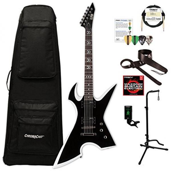 ESP LMAX200RPRBW Max Cavalera Signature Series Electric Guitar, Black with White Bevels #1 image