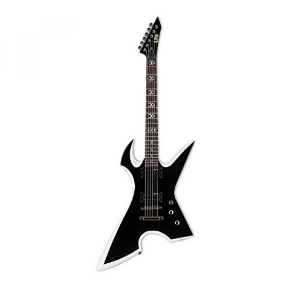ESP LMAX200RPRBW Max Cavalera Signature Series Electric Guitar, Black with White Bevels #4 image